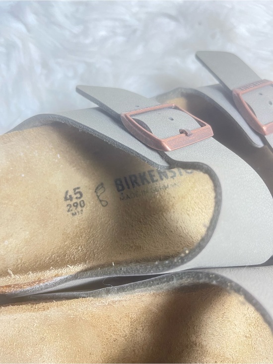 Birkenstock Arizona Men Taupe Slide Sandals with Rose Gold Buckles  SZ12 main image 10